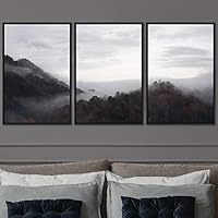 3 Piece Framed Canvas Wall Art Foggy Mountains Canvas Prints Home Artwork Decoration for Living Room,Bedroom - 16