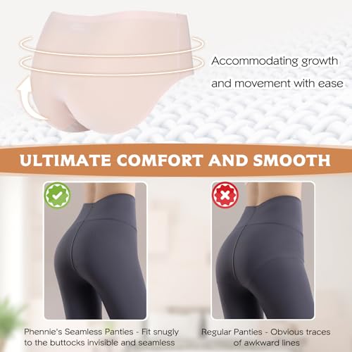 Phennie's Girls Underwear Seamless Full Coverage Girl Panties No Show Teen Girls Panties Soft Tagless Briefs Pack of 93
