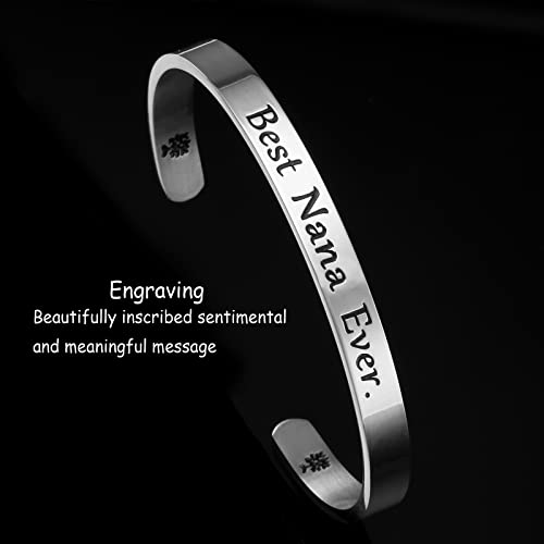 Kivosliviz Best Nana Ever Bracelet Birthday Gift for Nana Expandable Wire Bangle for Grandma3