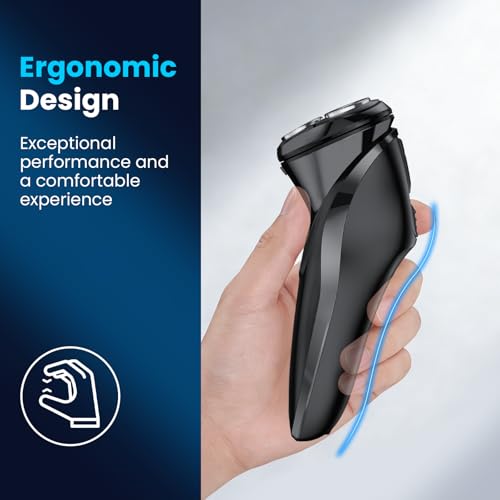 Image of Electric Razor for Men Waterproof: Upgraded Rechargeable IPX7 Waterproof Shaver, Perfect for Men with Sensitive Skin and Travelers with Pop-Up Trimmer, Wet /Dry Shaving and Shower Use