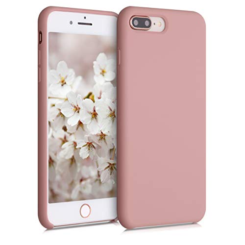 kwmobile Handyhülle für Apple iPhone 7 Plus/iPhone 8 Plus Hülle - Case Silikon - Kabelloses Laden - Schutzhülle Cover in Winter Rose