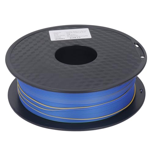 Filamento tricolor PLA de 1,75 mm, filamento para impresora 3D, filamento PLA tricolor dorado, verde y azul con alta dureza para elaboración de modelos, filamento de impresión de