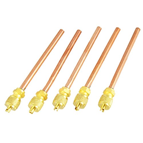 GBSTORE 5 Pcs Air Conditioner Spare Part 6mm Copper Tube OD Filling Access Valve Monodirectional CT-340
