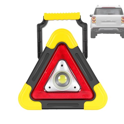 Luce d'avvertimento triangolare, triangolo d'avvertimento a LED,Triangoli di emergenza per auto solari | Triangolo di sicurezza con 4 modalità, lampada da lavoro a LED portatile per camion, veicoli