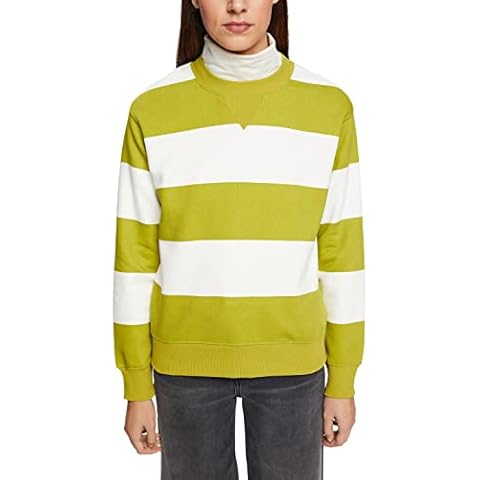 ESPRIT Women's Leaf Green Striped Sweatshirt Cover