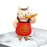 Miniatur-Katzenfiguren, kleine Katzenstatuen, 8,5 x 6,5 x 6 cm, Miniatur-Kätzchen-Dekorationen, realistische Kätzchen-Ornamente mit Gemüsemarkt-Szene für Katzenliebhaber, Kinder, Erwachsene