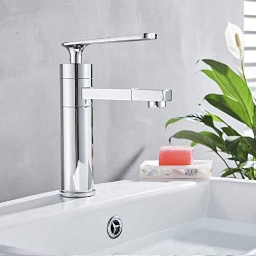 Robinet d'évier de salle de bains blanc compact en laiton véritable