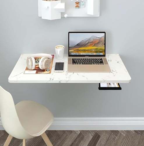 Torche 16X24 Inches Wooden Wall Mounted Table | Wall Mount Study Table with Drawer | Desk Table for Home and Office | Foldable Table | Italian - Image 4