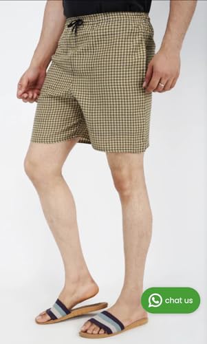 Image of Men's Cotton Regular Fit Checkered Shorts with Inside Comfortable Elastic Waistband (Pack of 3)