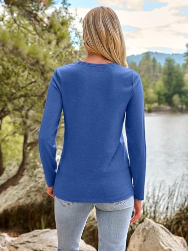 Image of AUTOMET Women's Long Sleeve Crewneck Shirts Casual Basic Tops