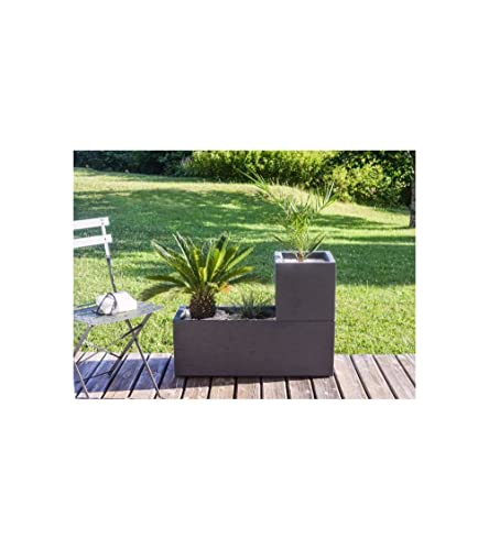 Bac a fleurs carré Graphit Up design moderne gris anthracite 21L - 3