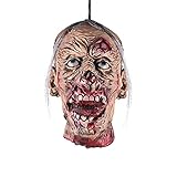 Yarstar Halloween Zombie Head Pendant Simulated Dead Head Bloody Dead Body Parts Horrible Hanging Severed Head Decorations Scary Halloween Props Decorations Haunted House Props Decorations