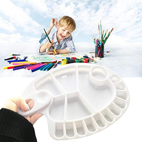 Non-Stick Paint Palette 2 PCS Artist Paint Mixing Tray Palette Oval Shaped Easy Clean Art Palette 17 Wells