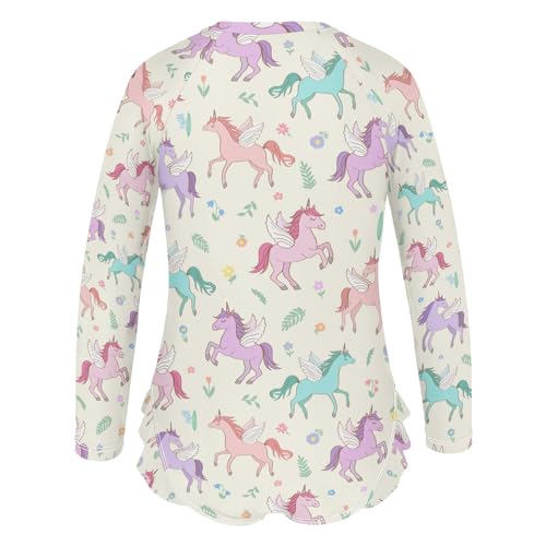 susiyo Winged Pegasus Girls Long Sleeve One Piece Swimsuits Rash Guard Bathing Suit UPF 50+ Zipper Girl Swimwear3