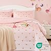 Wink Deer Twin Comforter Set with Sheets for Girls-5 Pieces Twin Bedding Sets with Pink Comforter, Sheets, Pillowcase & Sham for Kids (Pink Gold Heart, 66" X 86") #2