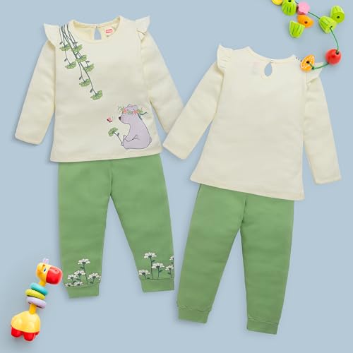 Image of LuvLap Baby Girls 100% Cotton Full Sleeve Top & Pyjama Sets, Pack Of 02