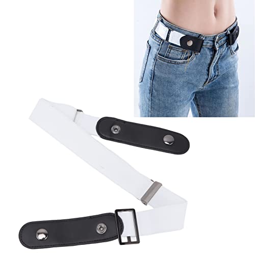 Women Traceless Adjustable Elastic Weaving Belt for Trousers Sweater (White)4