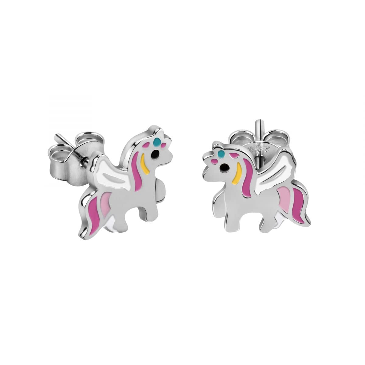 Bluespirit Orecchini da bimba, Collezione B-BABY, in argento 925 rodiato, smalto,Idee regalo - P.25D301001600