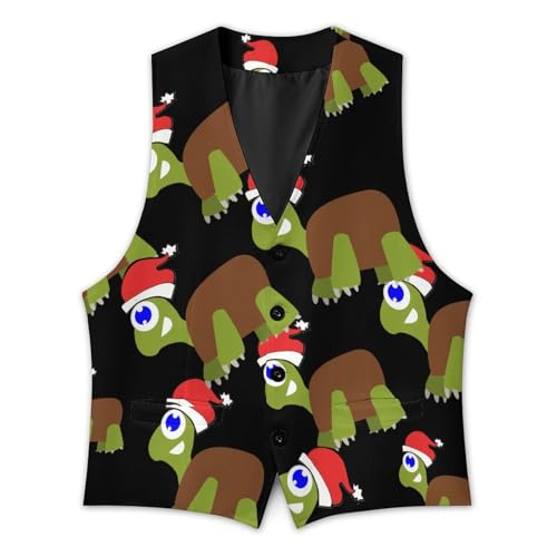 Santa Tortoise Men's Formal Suit Vest for Business Formal Or Casual Dress Waistcoat Wedding3