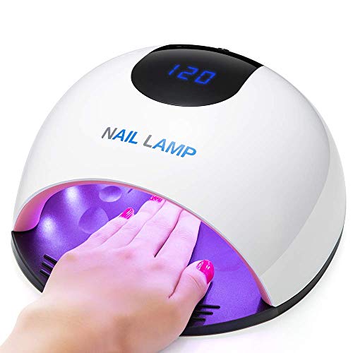 Lámpara LED UV O'vinna para uñas de gel,108W Nuevo secador de uñas para todos los esmaltes de uñas,36 tipos de luz blanca,4 botones de sincronización 10s/30s/60s/120s