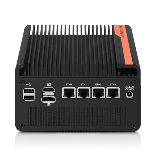 oaknode Mini PC N100 NAS 5 M.2 Nvme Pocket NAS Small PC,4X2.5GbE LAN Mirco Desktop Computer 2HD 4K@60HZ,Router/QNAS/Firewall DDR5 for Office Business (Bareboen, N100)