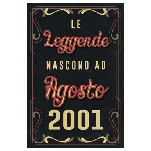 Le Leggende Nascono Ad Agosto 2001: Idea regalo originale e divertente di 22 anni per per ragazze e ragazzi. Taccuino a righe