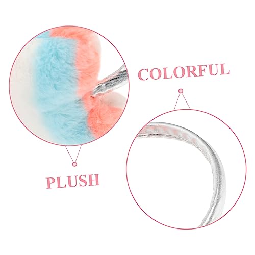Colorful Love Heart Plush Earmuffs for Winter Soft Fur Ear Covers Windproof and Warm Ear Protection for Girls Cute Cartoon Design4