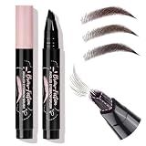 Eyebrow Pencils for Women, Liquid Microblading Eyebrow Pen with Square Angled Brush & Ultra-Fine Precision Tip – Natural Hair-Like Strokes, Waterproof, Smudge-Proof & Long-Lasting, Easy to Use (Black)