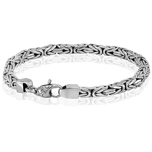 VY JEWELRY Woven Rope - Solid 925 Sterling Silver Men 5MM Bracelet