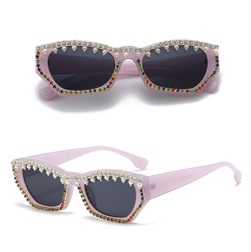 Lunettes de soleil carrées contre l'éblouissement avec monture tendance à diamants