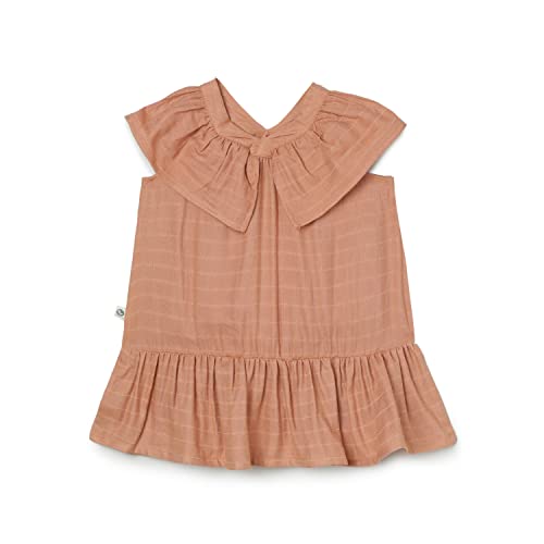 cocoon care| Bamboo Fabric| Frock for Baby Girls|Sleevless Muslin Cotton Frocks|Burnt Orange Color|Solid Print|12-18 Months| Girls Dresses