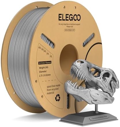 ELEGOO PLA+ Filament 1.75mm Space Grau 1KG, PLA Plus 3D Drucker Filament, Härter und Stärker 3D Druckmaterialien, Maßgenauigkeit +/-0,02mm, Kompatibel mit 3D Printer(1KG/Spool, 2.2