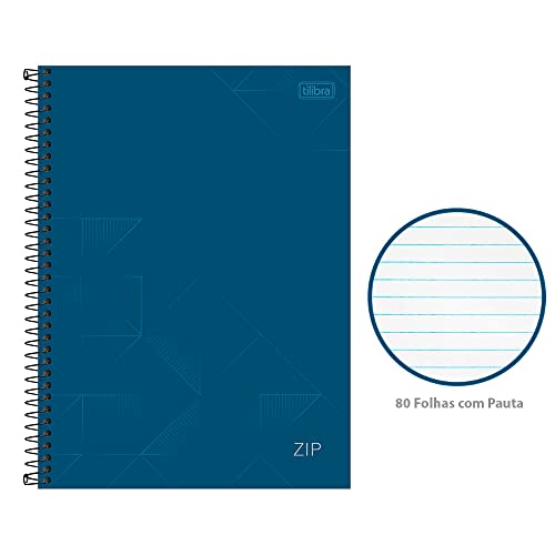 Kit de Caderno, 01 Matéria, Capa Dura, Zip, 80 Folhas, Tilibra, Pacote com 4 Unidades