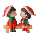 Watfeeot Figura navideña Interior, Figura de Pareja en Miniatura navideña, Decoraciones de gnomos navideños, Mini Figuras navideñas, para Accesorios de Mesa de Fiesta