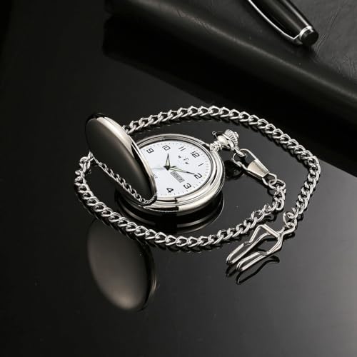 Boshiya BS-P-07-SILVER Smooth Quartz Pocket Watches thumb #4