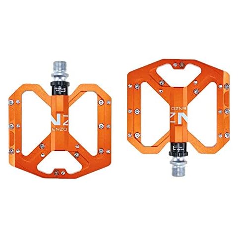 CMUNDLJQ 9/16 inch bicycle pedals, non-slip trekking pedals, mountain bike, road bike pedals, MTB pedals with ultralight aluminium alloy platform and 3 sealed bearings nezo (orange) Cover