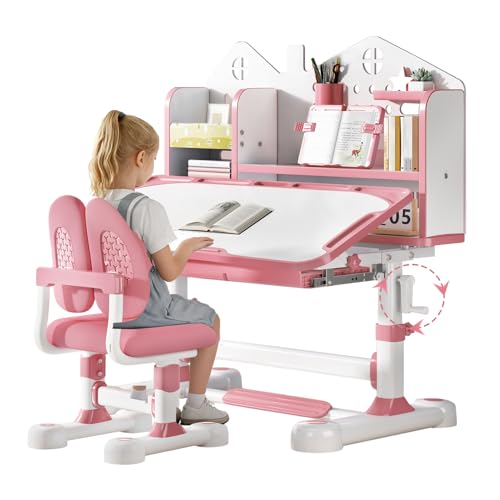 OYOWINGO Height Adjustable Kids Desk Set