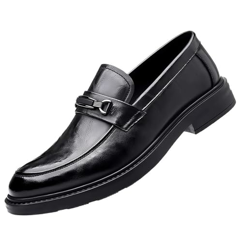 Classic Men's Leather Oxfords Shoes Slip-On Non-Slip Office Formal Shoes for Business and Work