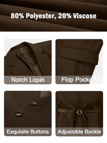 Image of WOMS Men's 3 Piece Suit Slim Fit,Mens Wedding Suit Groom Prom Tuxedo