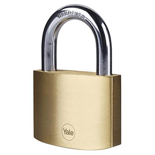 Image of Yale - Y110B /60 /132 /1 Standard Security 60mm Brass Padlock - Open Hardened Steel Shackle - 3 Keys