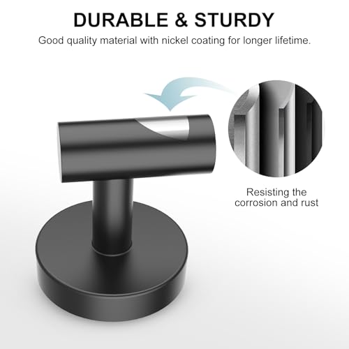 SetSail Towel Hooks for Bathrooms 4 Packs Screw-in Matte Black Bathroom Towel Hook Wall Mounted Stainless Steel Shower Towel Hooks for Coat Hanging, Drill Hole - Image 4