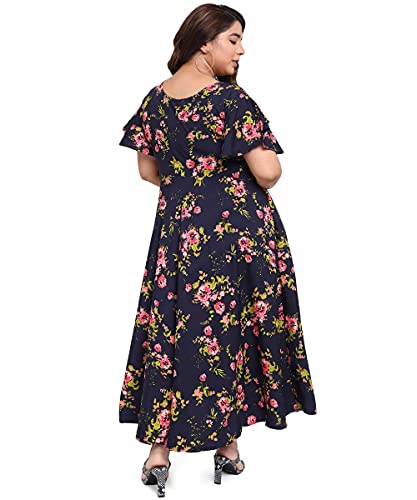Image of OOMPH! Women's Western & Fusion wear Crepe A-Line Maxi Dress - mdfoil