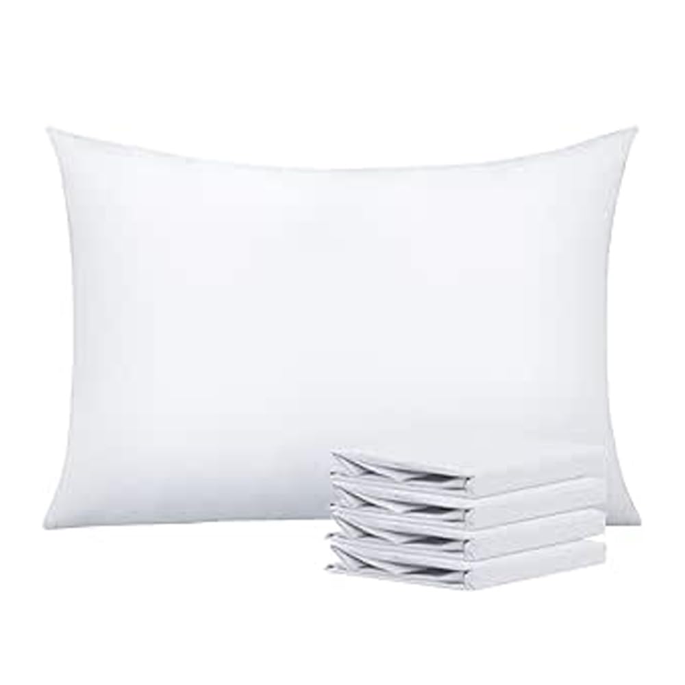 Pillow Cases 4 Pack White Pillow Covers Super Soft Cozy & Breathable Pillowcase Envelope Closure Hotel Quality Pillow Shams UK Standard Size (2 Pairs)
