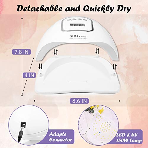 UV LED Nail Lamp, HIPPIH Nail Dryer for Gel and Regular Polish, Portable Nail UV Gel Nail Lamp with 4 Timer Setting, Professional Nail Polish Curing Lamps for Nail Art Design - Thumbnail 7
