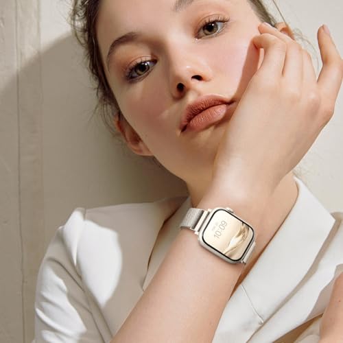 Stainless Steel Thin Milanese Loop Compatible with Apple Watch Band 38mm 40mm 41mm 42mm 44mm 45mm 46mm for women, Slim Metal Magnetic Mesh Bracelet for iWatch Strap Series 11 10 9 8 7 6 5 4 SE 3 2 1 by Krpero - Image 5