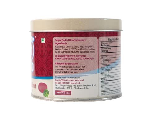 Image of CandyVille Mint Mello Paan Mint Candy Tin (680 Grams - Pack Of 2) | Mild Mint | Paan Flavoured With Menthol Drops | Pan Candy
