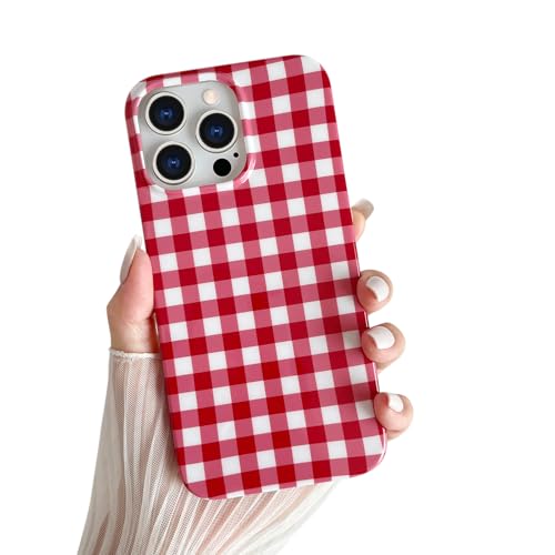 Coque iPhone 14 Pro vichy rouge, une idée cadeau tendance filles