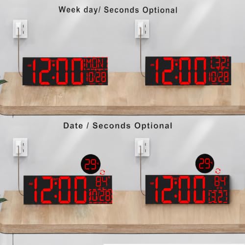 Image of JALL 30 inch Extra Large Digital Wall Clock, Giant LED Display with Remote Control, Digital Clock with Jumbo Numbers, Countdown Timer for Gym, Office, Living Room, Classroom, Home Decor, Warehouse