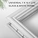 Pushglossy 7'' x 18'' Entry Door Glass Insert with Low-e Clear Glass White Exterior Front Door Window Inserts Replacement Kit for Home Improvement