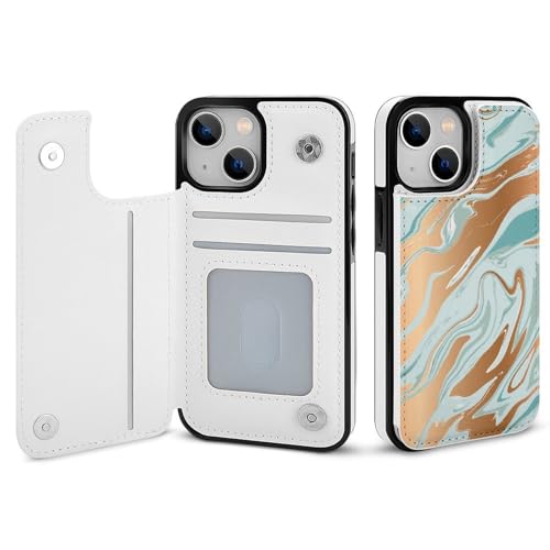 適用 iPhone15Plus用ケース 手帳型 大理石柄 スマホケース カード収納 スタンド機能 アイフォン15Plusケース 耐衝撃 PUレザー カバー 財布型 Case